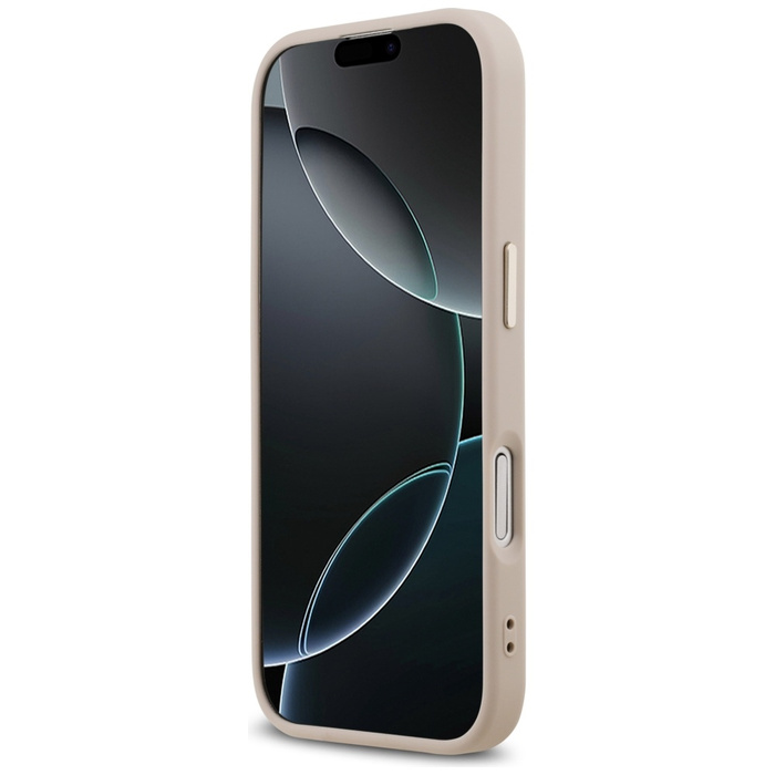 Etui Guess 4G Triangle Logo MagSafe do   iPhone 17 różowy złoty