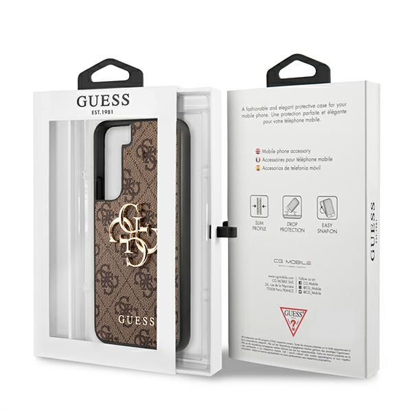 Etui GUESS Samsung Galaxy S22 4G Big Metal Logo Brązowy Hardcase