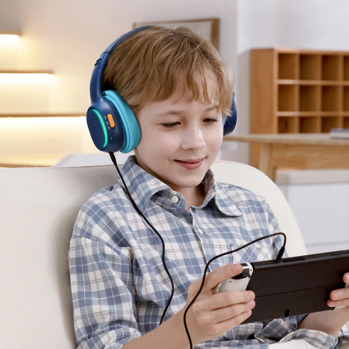 Słuchawki bezprzewodowe Tronsmart KH03 z ANC, dla dzieci, bezpieczne - niebieskie