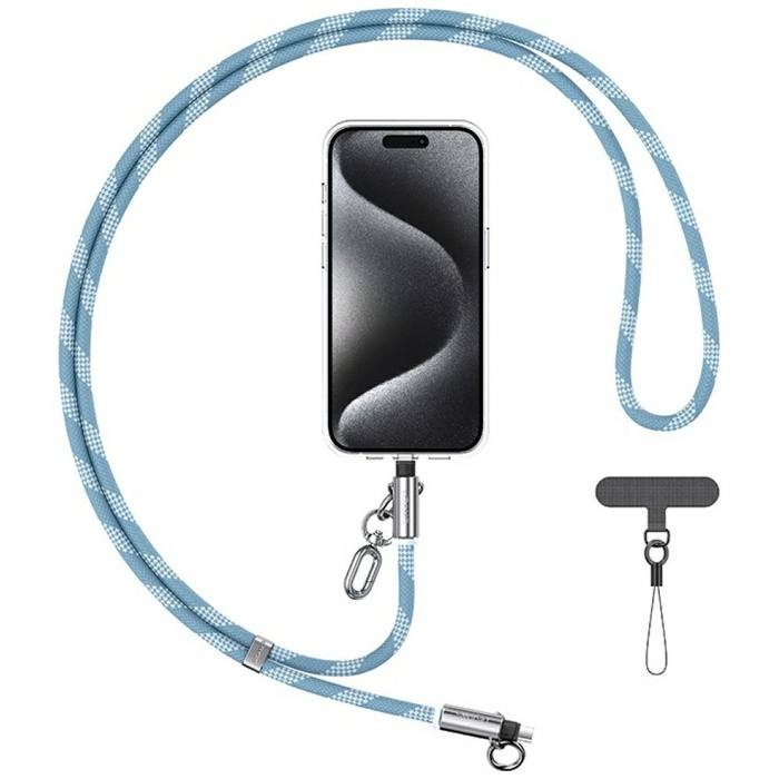 Smycz do telefonu z kablem do ładowania  Usams SJ745 60W USB-C do USB-C 1.2m niebieski