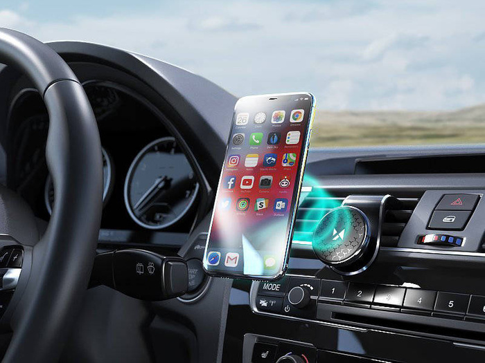 Wozinsky uchwyt magnetyczny do kratki samochodu 360 czarny (WMH-03)