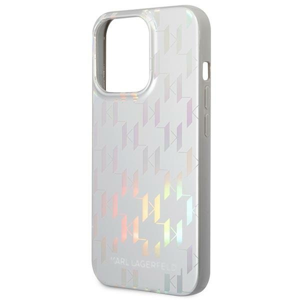Etui KARL LAGERFELD Apple iPhone 14 Pro Monogram Iridescent Srebrny Hardcase