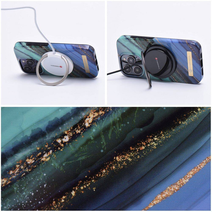 FORCELL F-PROTECT Mirage futerał kompatybilny z MagSafe do IPHONE 15 Pro Max jade marble