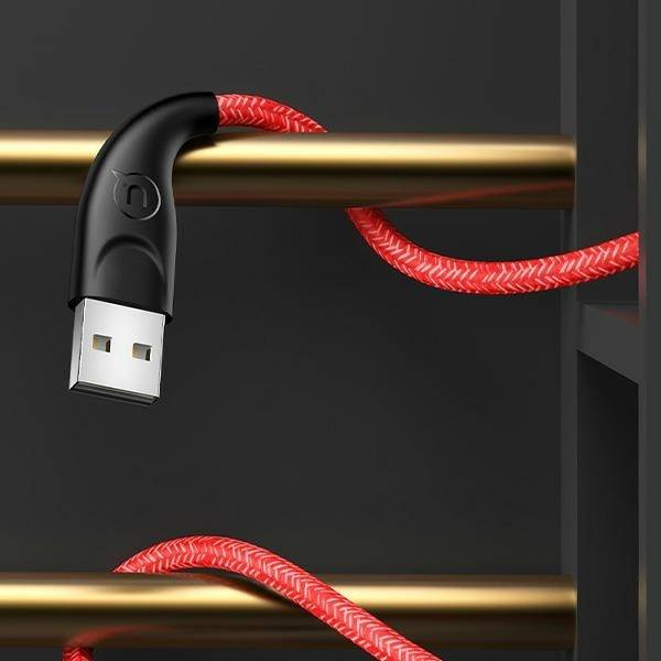 USAMS Kabel pleciony U41 Lightning/USB Fast Charge 2m czerwony/red SJ394USB02 (US-SJ394)