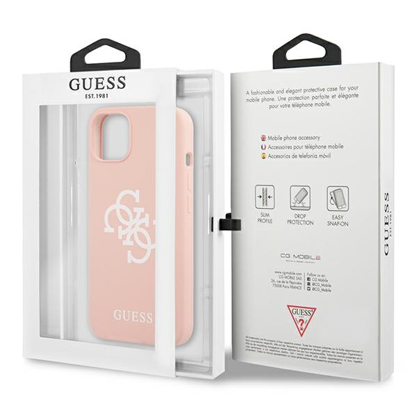 Etui GUESS Apple iPhone 13 Mini Silicone 4G Logo Różowy Hardcase