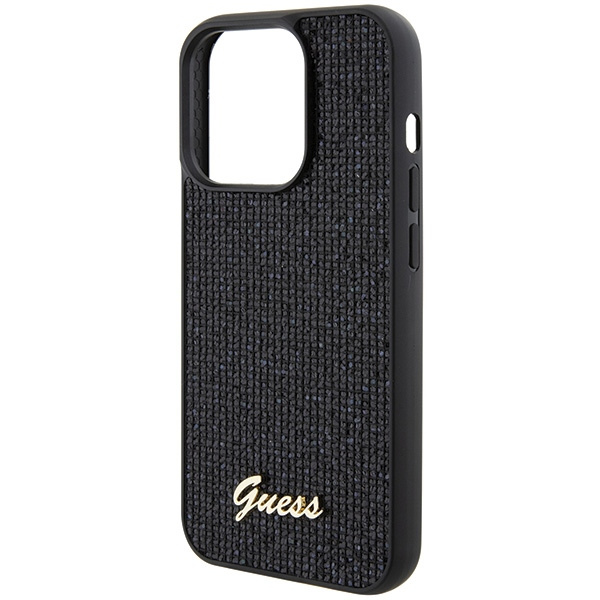 Etui Guess GUHCP15LPMSDGSK iPhone 15 Pro 6.1" czarny/black hardcase Disco Metal Script Case