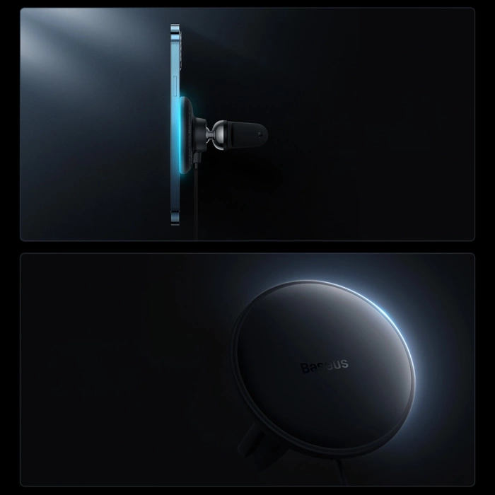 Ładowarka indukcyjna do samochodu MagSafe 15W USB C 25W Baseus CW01 - czarna