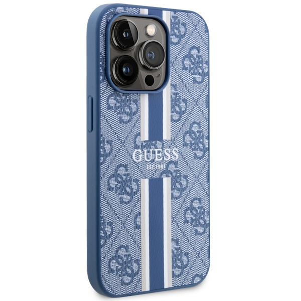 Etui Guess GUHMP14XP4RPSB iPhone 14 Pro Max 6.7" niebieski/blue hardcase 4G Printed Stripes MagSafe Case