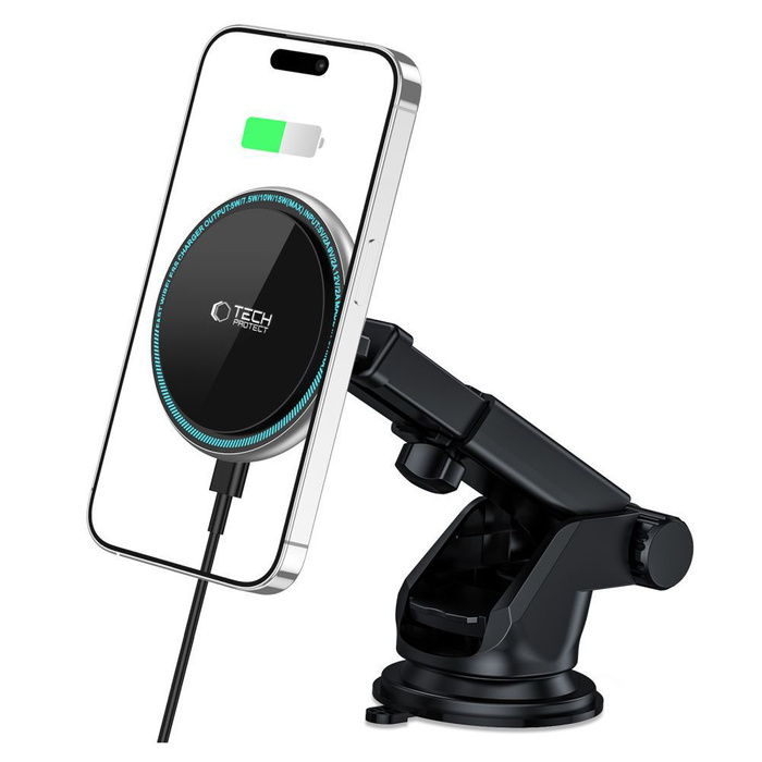 UCHWYT TECH-PROTECT A2 MAGNETIC MAGSAFE DASH CAR WIRELESS CHARGER 15W BLACK
