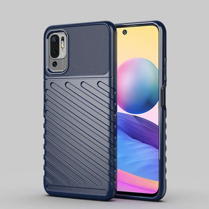 Thunder Case elastyczne pancerne etui pokrowiec Xiaomi Redmi Note 10 5G / Poco M3 Pro niebieski