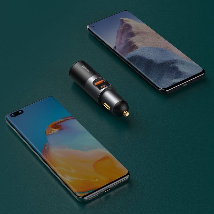 Baseus Share Together ładowarka samochodowa USB / USB Typ C / gniazdo zapalniczki 120W Quick Charge Power Delivery szary (CCBT-C0G)