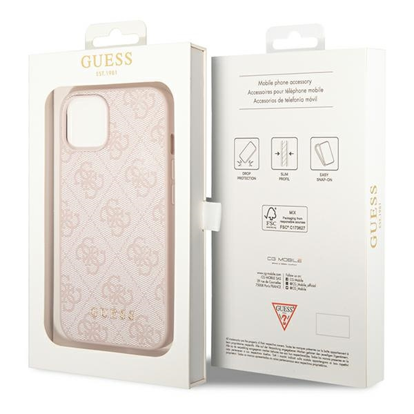Etui GUESS Apple iPhone 14 Plus 4G Metal Gold Logo Różowy Hardcase