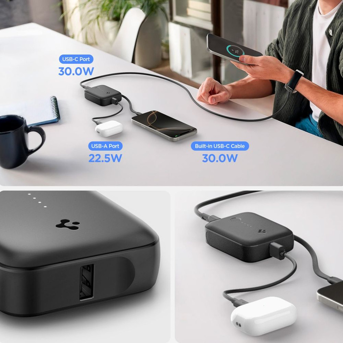 POWERBANK SPIGEN ESSENTAIL EA3010BT POWER BANK 10000 MAH 30W BLACK