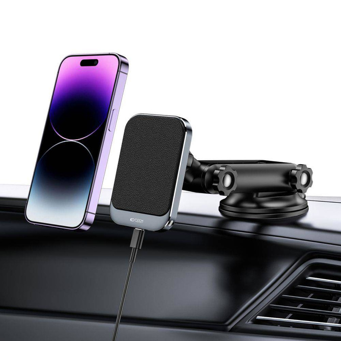 UCHWYT TECH-PROTECT MM15W-V2 MAGNETIC MAGSAFE DASHBOARD CAR MOUNT WIRELESS CHARGER 15W BLACK