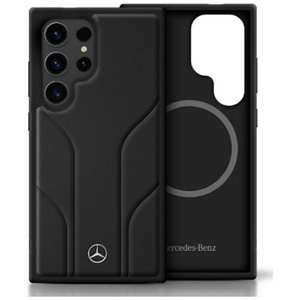 Etui Mercedes Leather Debossed Lines      MagSafe do Samsung Galaxy S25 Ultra czarny