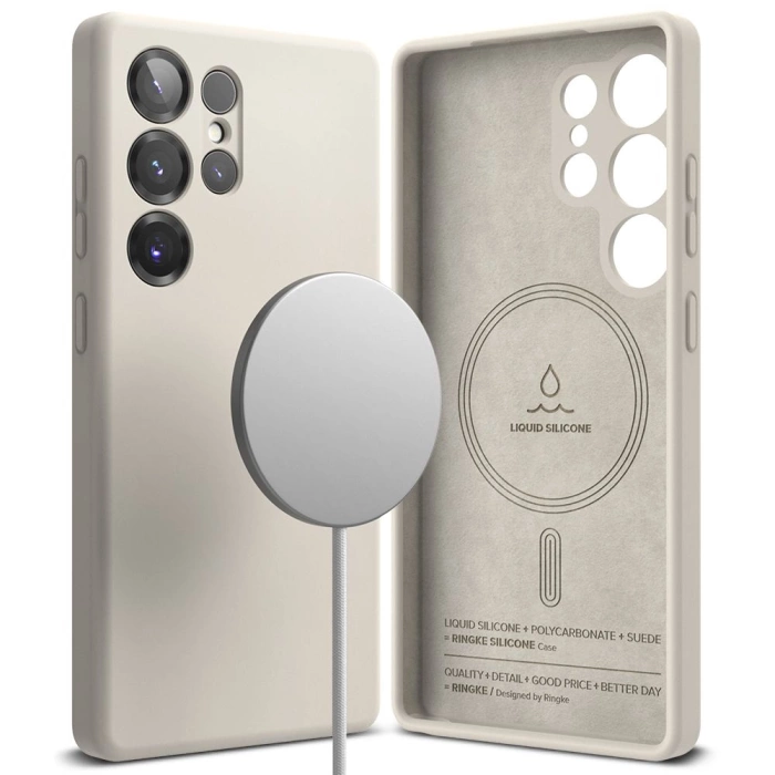 Etui RINGKE SILICONE MAGNETIC MAGSAFE GALAXY S25 ULTRA STONE
