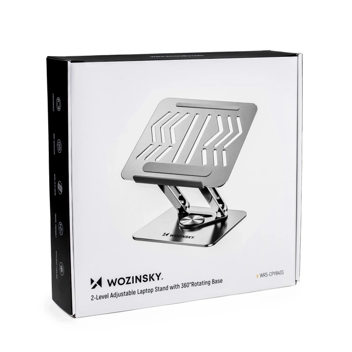 Podstawka pod laptopa Wozinsky WRS-CPY84SS aluminiowa + Gratis! podstawka do smartfona - srebrna