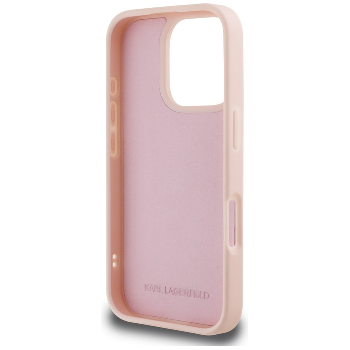 Etui Karl Lagerfeld 3D Rubber Monogram   & Choupette do iPhone 16 Pro różowy