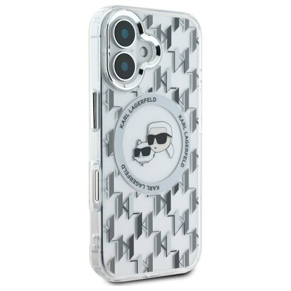 Etui Karl Lagerfeld iPhone 16 6.1" przezroczysty/transparent IML Monogram Karl&Choupette Head MagSafe