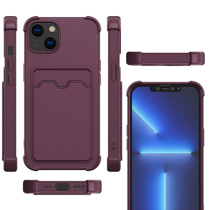 Card Armor Case etui pokrowiec do Xiaomi Redmi 10X 4G / Xiaomi Redmi Note 9 portfel na kartę silikonowe pancerne etui Air Bag niebieski