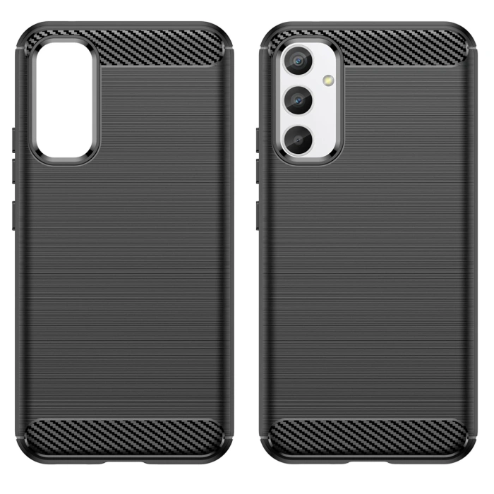 Carbon Case etui do Samsung Galaxy A04e elastyczny silikonowy karbonowy pokrowiec czarne