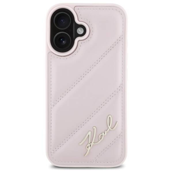 Etui Karl Lagerfeld iPhone 16 6.1" różowy/pink hardcase Quilted Signature