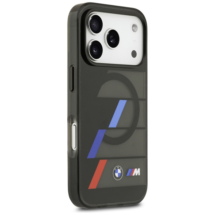 Etui BMW M IML Metal Buttons Tricolor    Lines MagSafe do iPhone 17 Pro czarny
