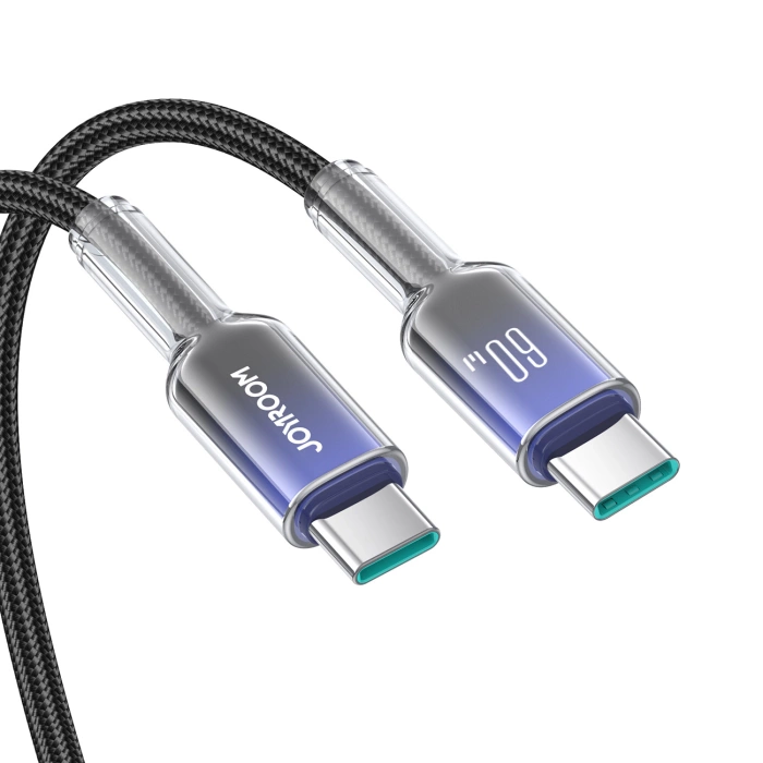 Kabel Joyroom S-A42 Crystal-Clear Series 60W USB-C - USB-C 1,2m - czarny