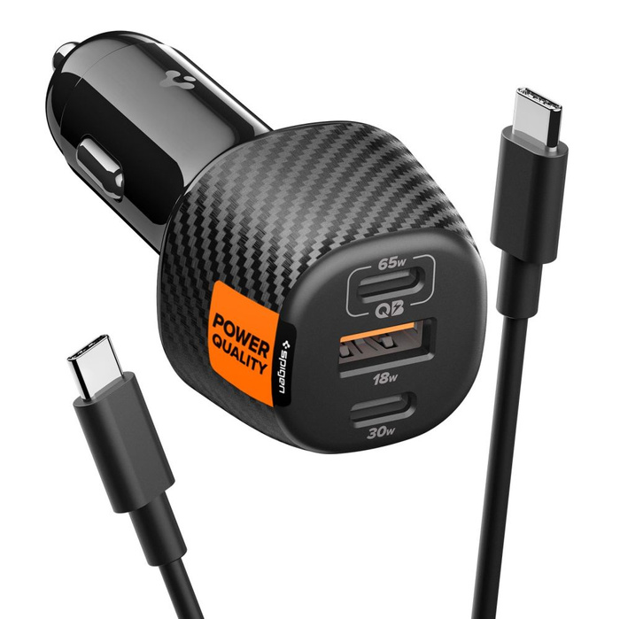 ŁADOWARKA SAMOCHODOWA SPIGEN ESSENTIAL EV1133 3-PORTOWA 113W CZARNA