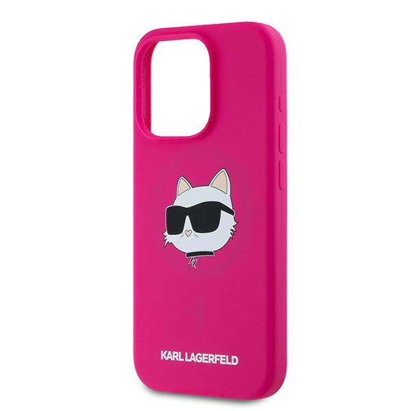 Etui Karl Lagerfeld KLHMP15XSCHPPLF iPhone 15 Pro Max 6.7" różowy/fuschia hardcase Silicone Choupette Head MagSafe