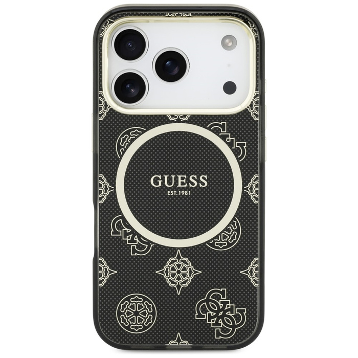 Etui Guess IML Peony Dot MagSafe do      iPhone 17 Pro czarny