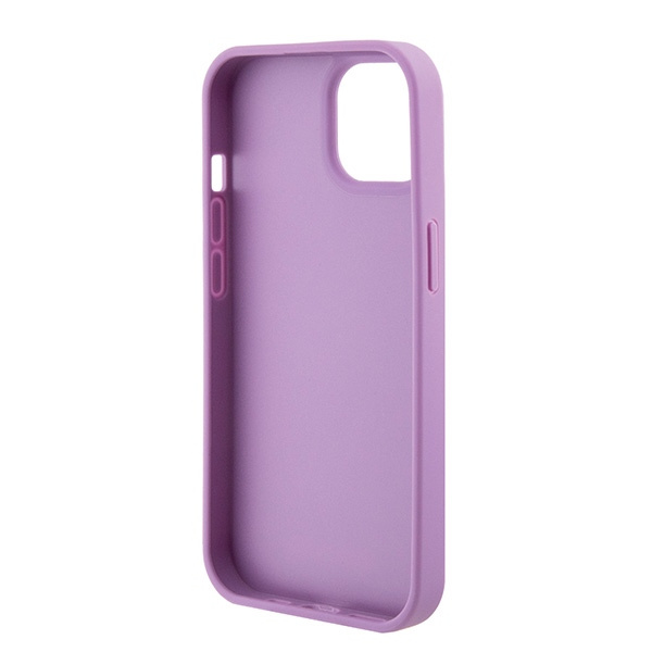 Etui Guess GUHCP15SP4EPMU iPhone 15 6.1" fioletowy/light purple hardcase Leather 4G Stamped Case