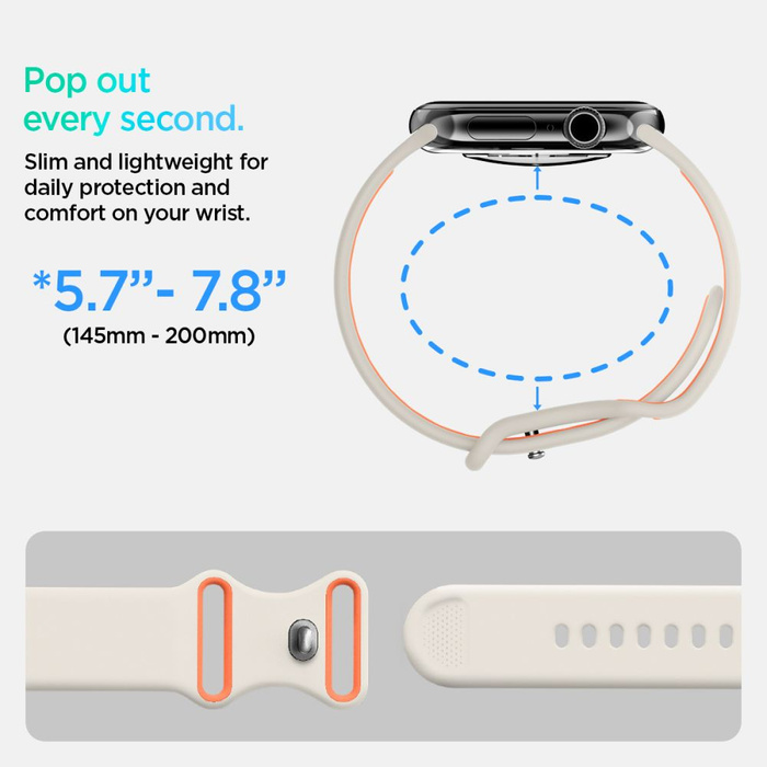 PASEK SPIGEN APPLE WATCH 6 / 7 / 8 / 9 / 10 / SE / ULTRA 1 / 2 (44 / 45 / 46 / 49 MM) NANO POP ORANGE BEIGE