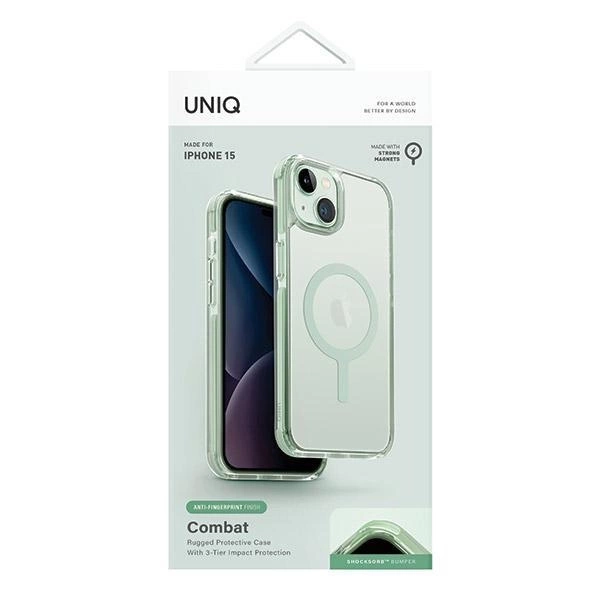 Etui UNIQ etui Combat iPhone 15 / 14 / 13 6.1" Maglick Charging miętowy/cool mint Case