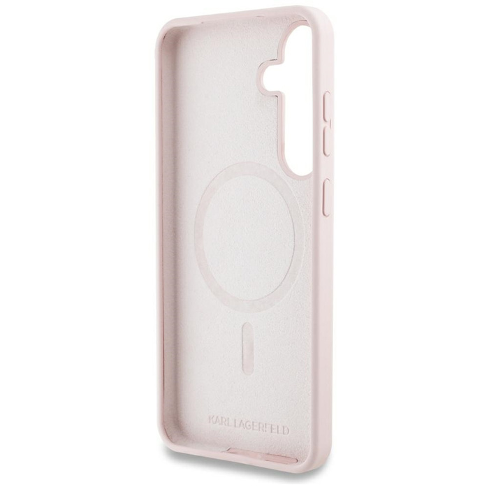 Etui Karl Lagerfeld Silicone Graffiti     Ikonik Printed Logo MagSafe do Samsung Galaxy S25 różowy