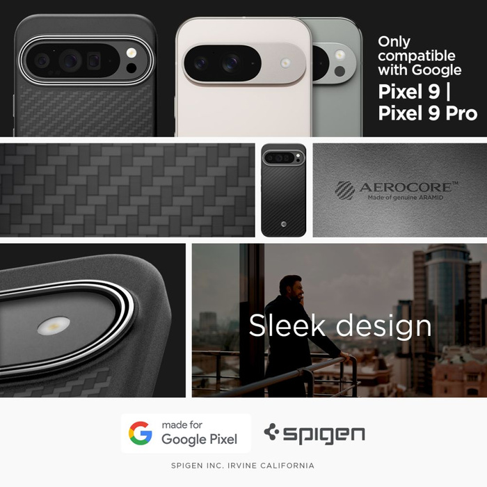 Etui SPIGEN ENZO ARAMID GOOGLE PIXEL 9 PRO XL MATTE BLACK