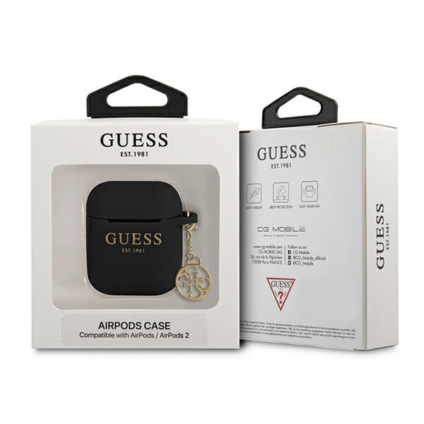 Etui GUESS Apple AirPods Cover Silicone Charm Collection Czarny Case