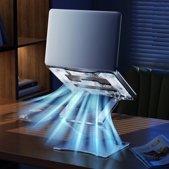 Podstawka pod laptopa Wozinsky WRS-CPY75DSB aluminiowa + Gratis! podstawka do smartfona - czarna