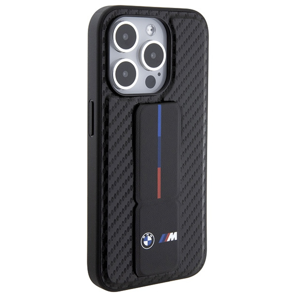 Etui Bmw Bmhcp15lgspcck Iphone 15 Pro 6.1" Czarny/black Hardcase Grip Stand Smooth & Carbon Case