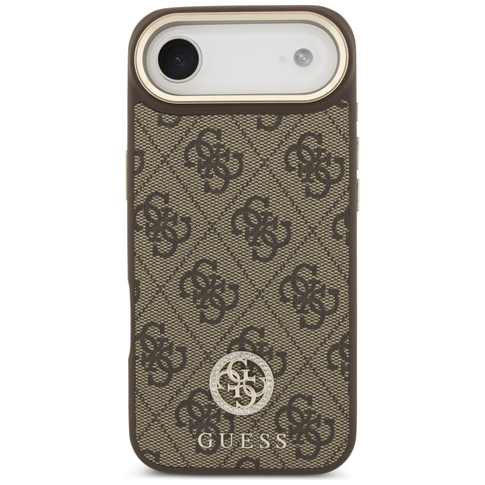 Etui Guess 4G Strass Logo & Big Strap    Metal Buttons MagSafe do iPhone Air brązowy