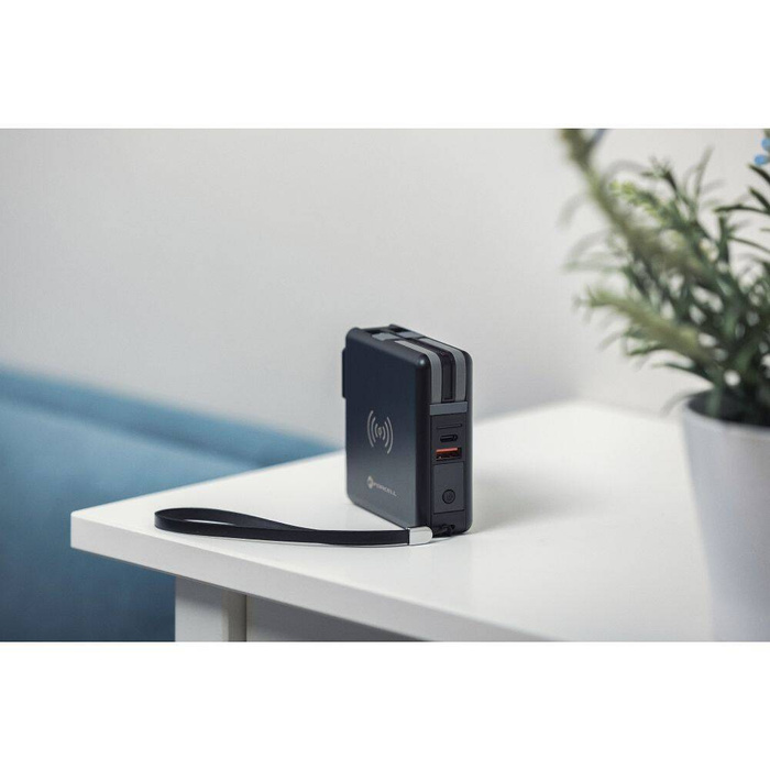 FORCELL F-ENERGY ładowarka wielofunkcyjna 5w1 20W PD z kablem typ C/lightning, power bankiem 10000mAh i ład. bezprzew. 15W