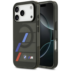 Etui BMW M IML Metal Buttons Tricolor    Lines MagSafe do iPhone 17 Pro czarny
