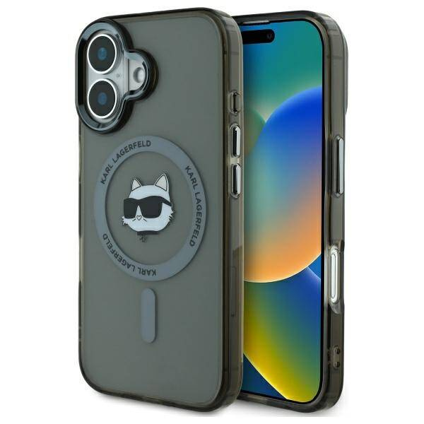 Etui Karl Lagerfeld iPhone 16 Plus 6.7" czarny/black hardcase IML Metal Choupette Head MagSafe