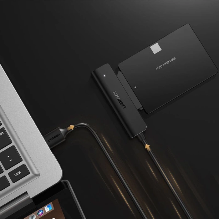 Ugreen adapter przejściówka dysku HDD SSD 2,5'' SATA III 3.0 - USB 3.2 Gen 1 (USB 5 Gbps) czarny (70609 CM321)