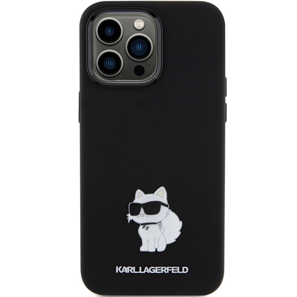 Etui Karl Lagerfeld KLHCP15LSMHCNPK iPhone 15 Pro 6.1" czarny/black Silicone Choupette Metal Pin Case