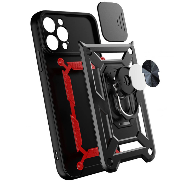 Etui Hybrid Armor Camshield etui iPhone 13 Pro pancerny pokrowiec z osłoną na aparat niebieskie Case