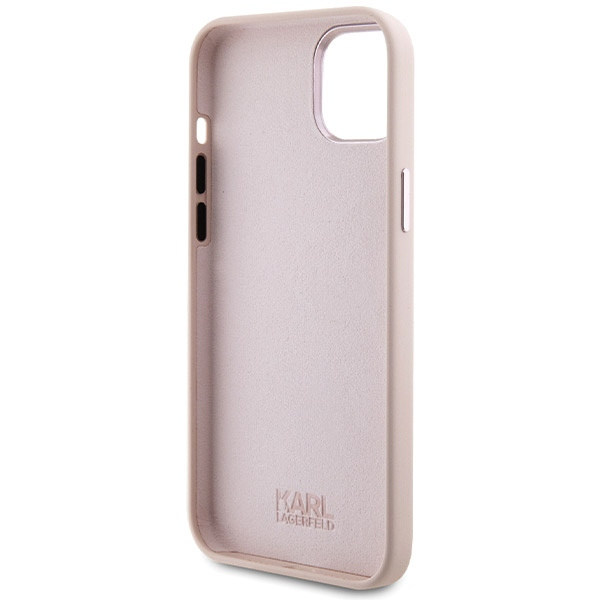 Etui Karl Lagerfeld KLHCP15SSMHCNPP iPhone 15 6.1" różowy/pink Silicone Choupette Metal Pin Case