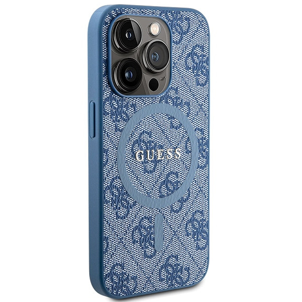 Etui Guess GUHMP14XG4GFRB iPhone 14 Pro Max 6.7" niebieski/blue hardcase 4G Collection Leather Metal Logo MagSafe Case