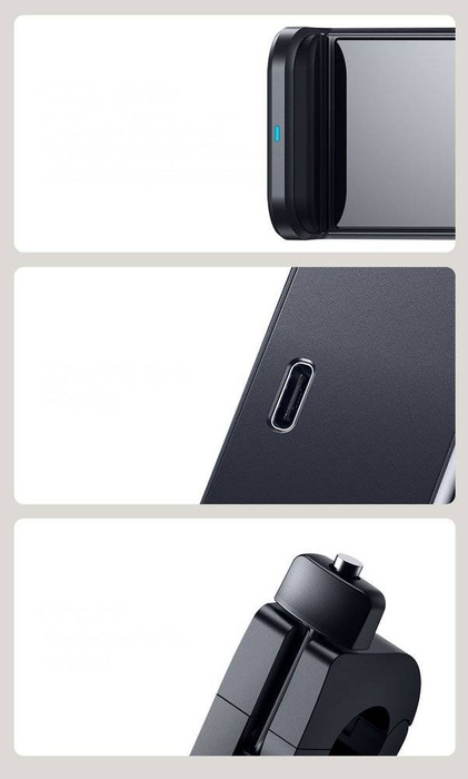 Baseus samochodowy uchwyt do telefonu na zagłówek z wbudowaną ładowarką bezprzewodową Qi 15 W czarny (WXHZ-01)