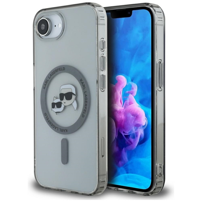 Etui Karl Lagerfeld IML Metal Karl &     Choupette Heads MagSafe do iPhone 16e czarny